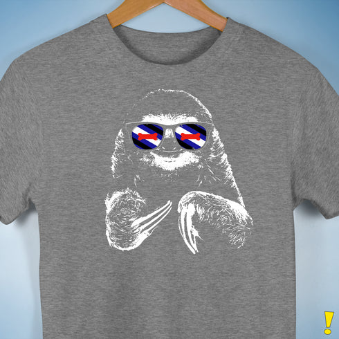 Pride Sloth Puppy Flag Sunglasses Premium Unisex T-Shirt